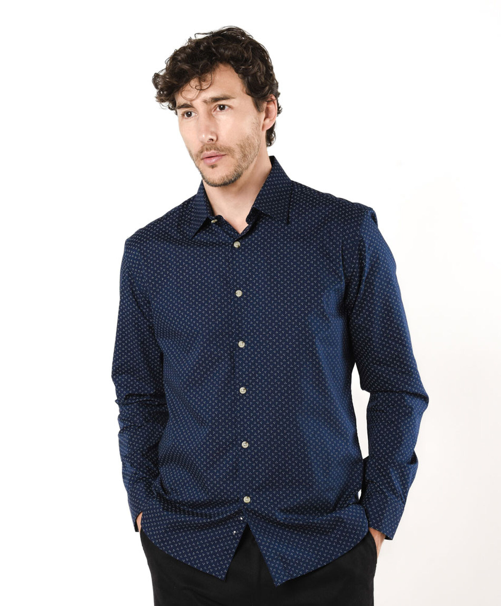 Camisa hombre puntos azul Camisa hombre puntos azul