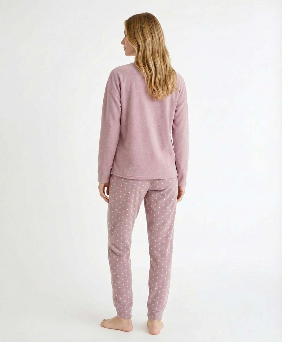 Pijama mujer  top liso botones