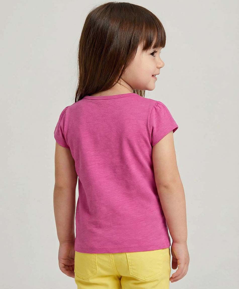 Polera beb&eacute; basic fucsia