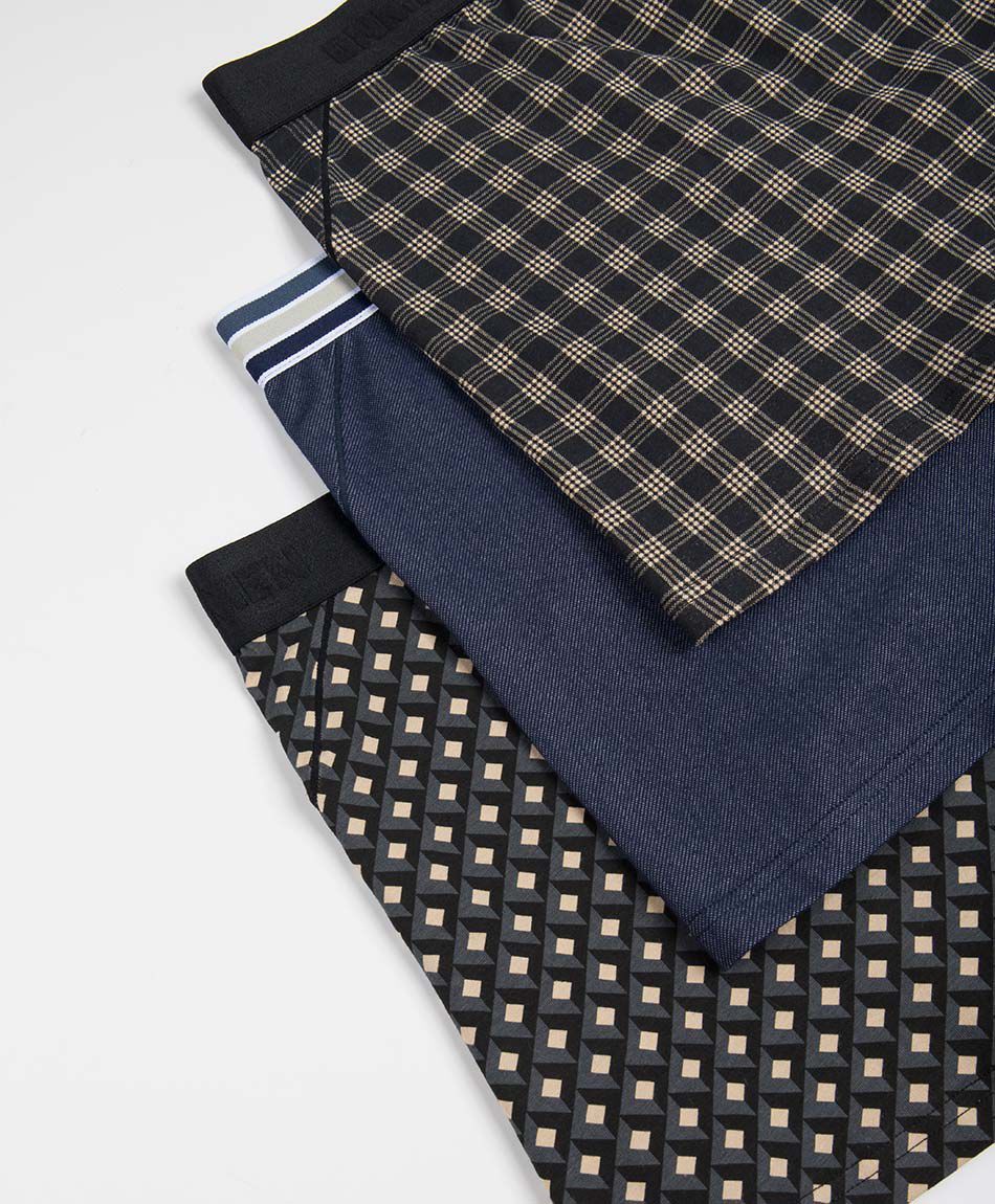 Pack 3 boxer hombre dise&ntilde;o negro