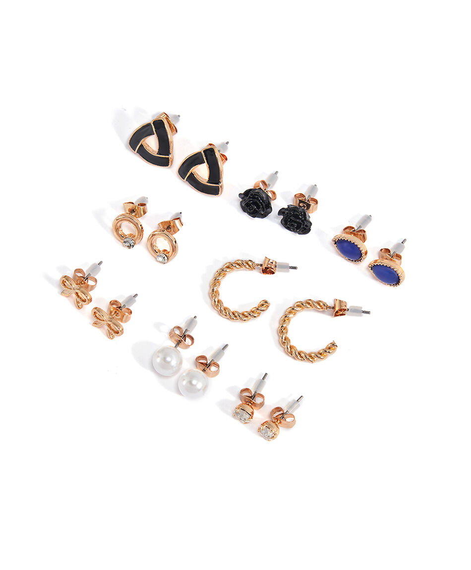 Set 8 aros mujer variedad fashion