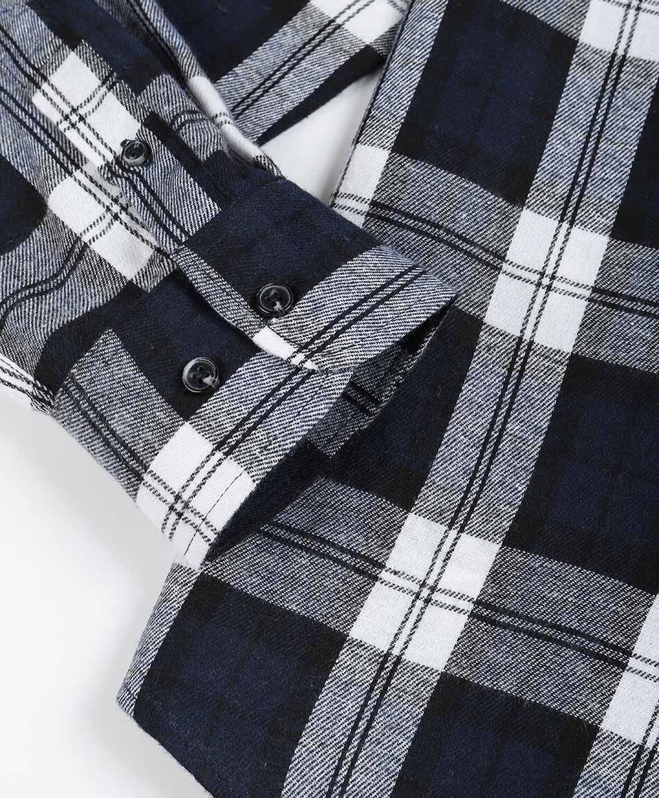 Camisa hombre franela azul oscuro