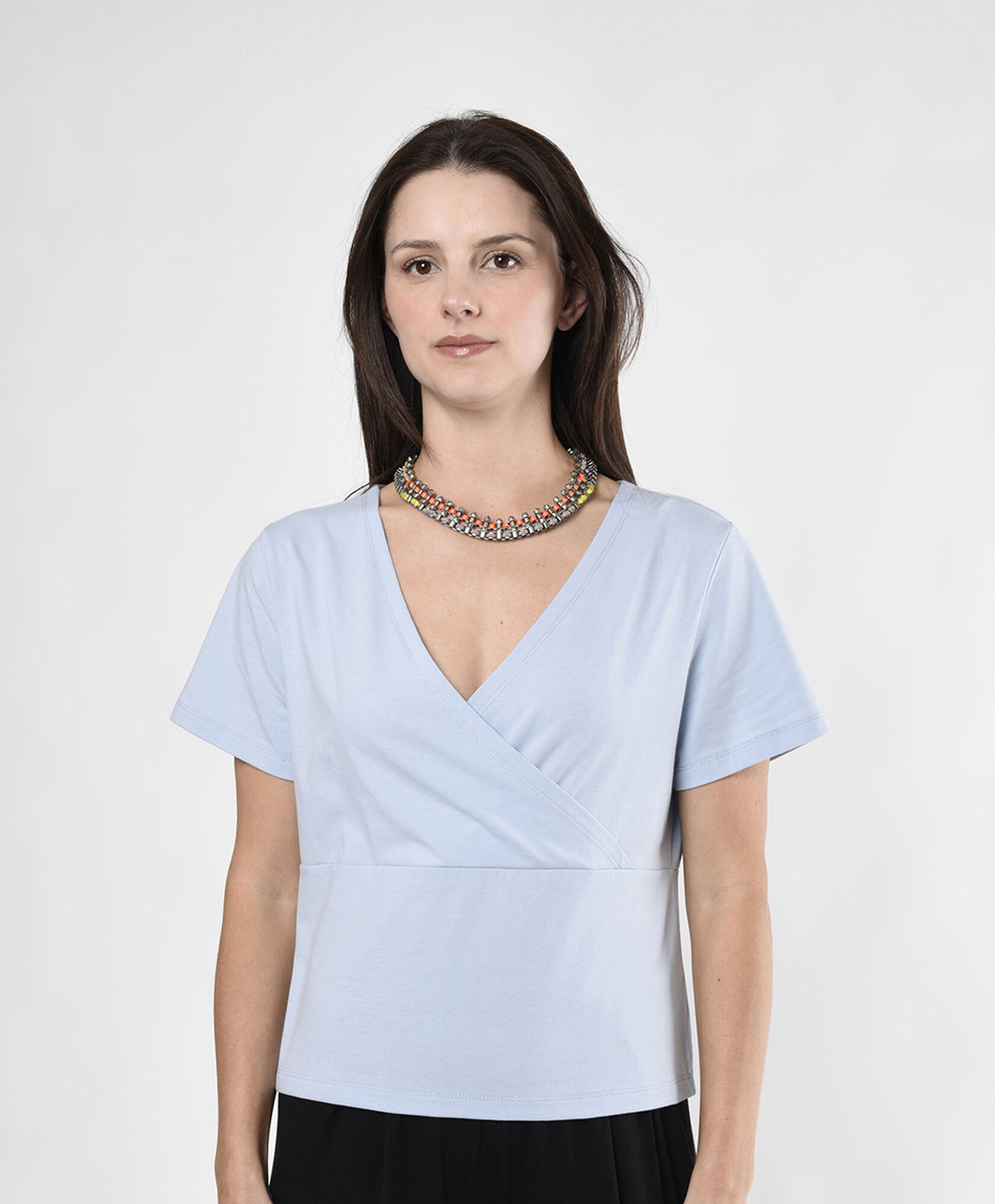Polera mujer cuello cruzado Polera mujer cuello cruzado