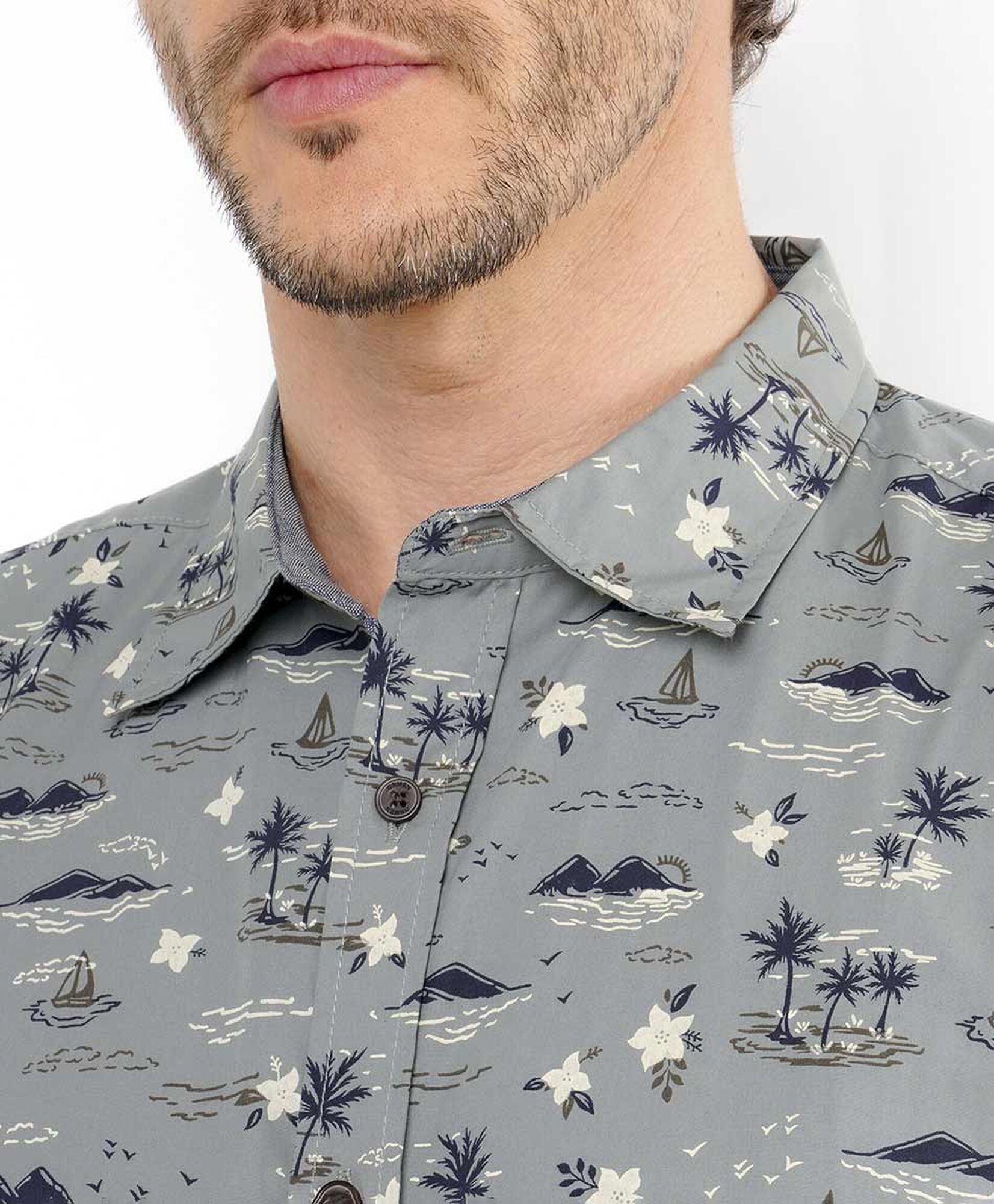 Camisa hombre estampado islas Camisa hombre estampado islas