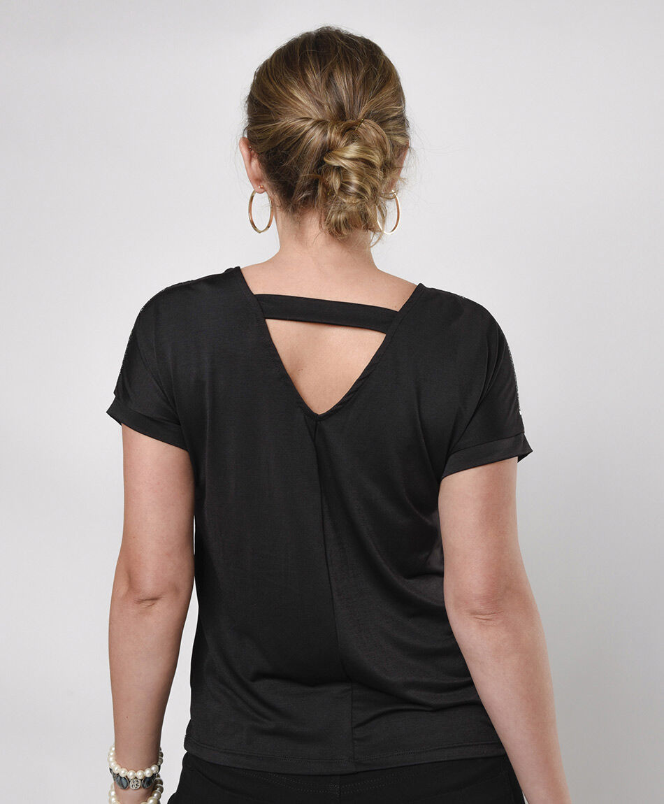 Polera mujer met&aacute;lica frontal