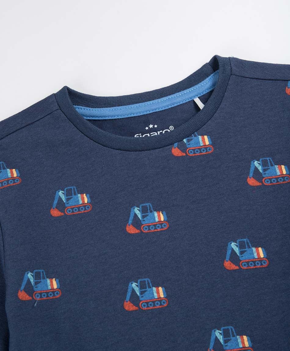 Polera beb&eacute; manga larga camiones