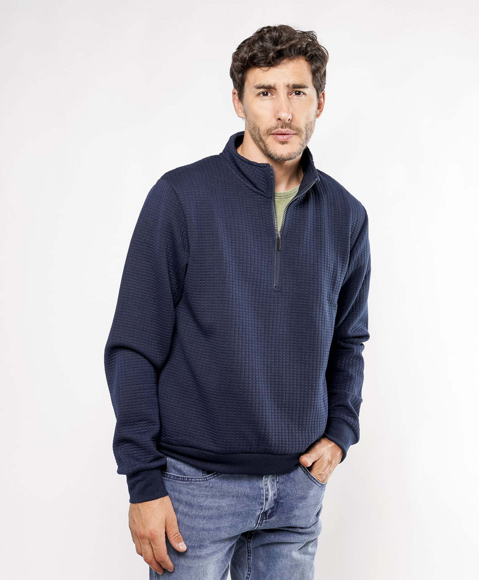 Sweater hombre medio cierre liso Sweater hombre medio cierre liso