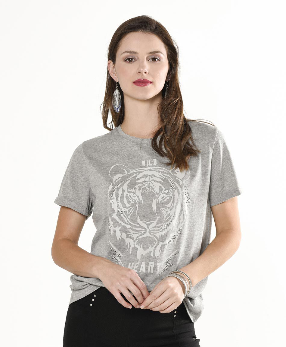 Polera manga corta cuello redondo