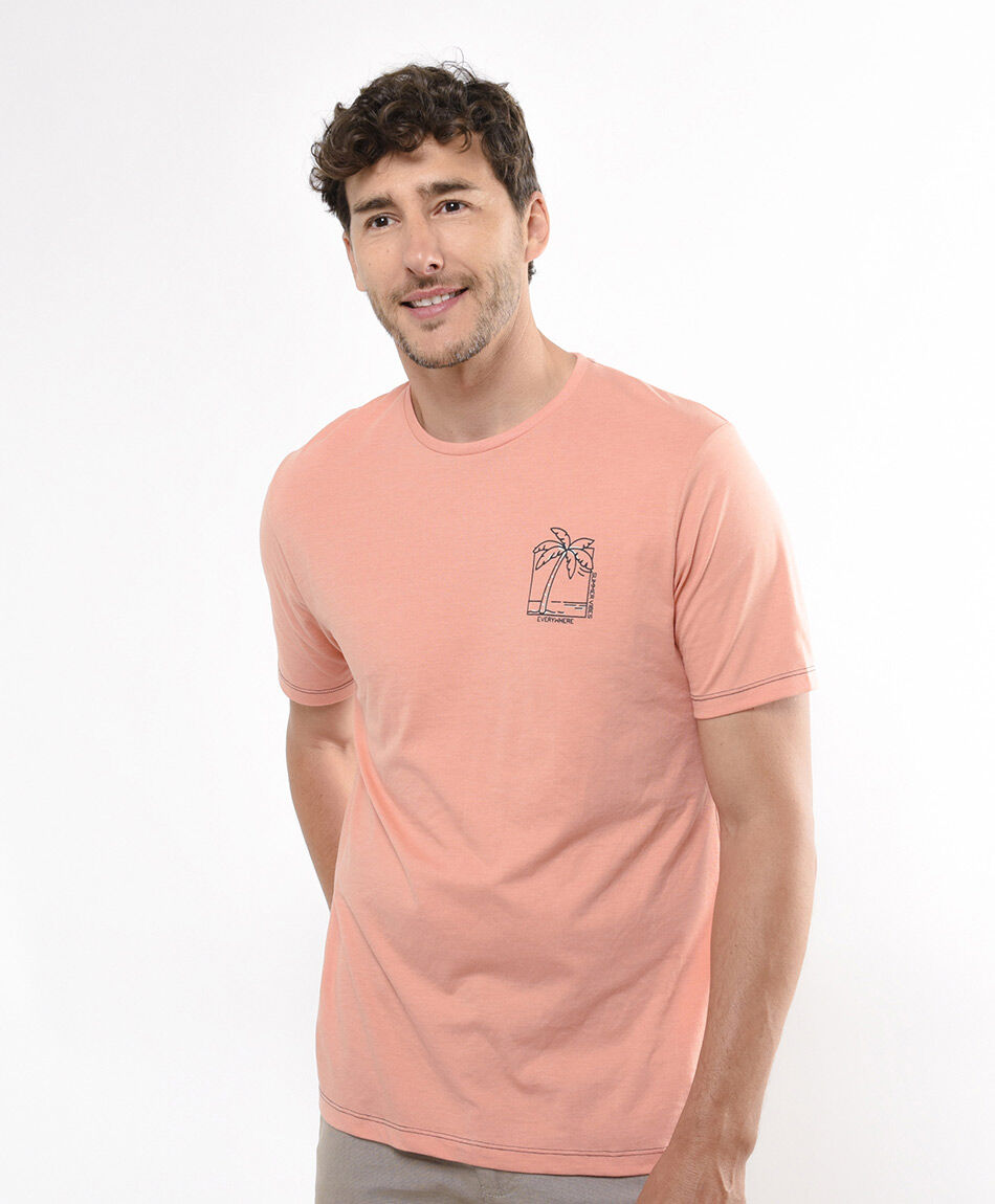 Polera hombre palmera pink