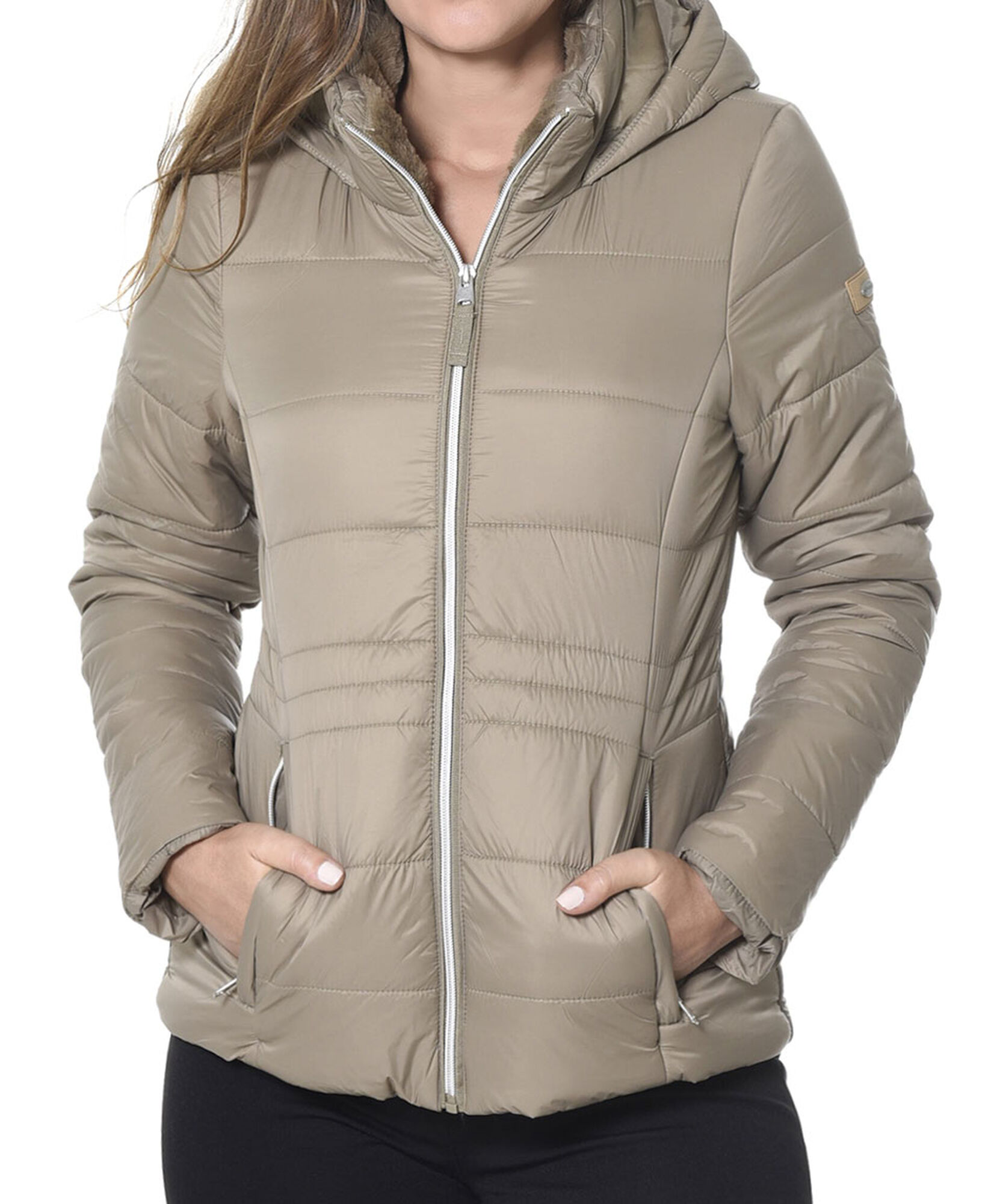 Parka entallada con piel Parka entallada con piel