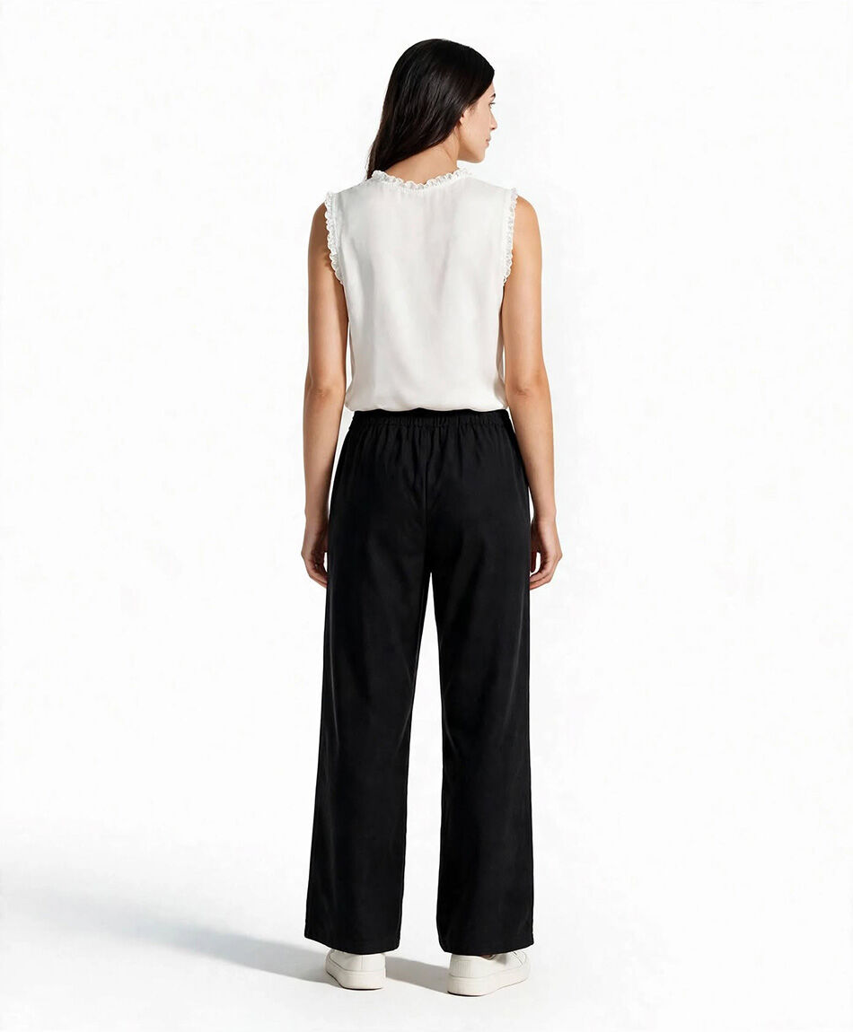 Pantal&oacute;n mujer lino botones