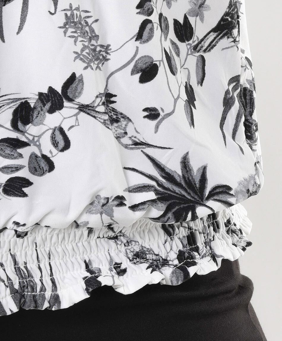 Polera mujer floreada elasticada sustentable