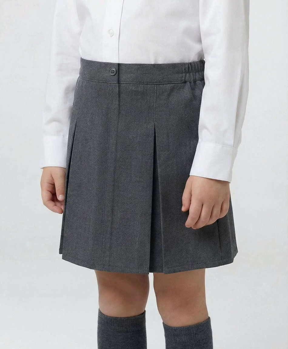 Falda escolar elasticada gris