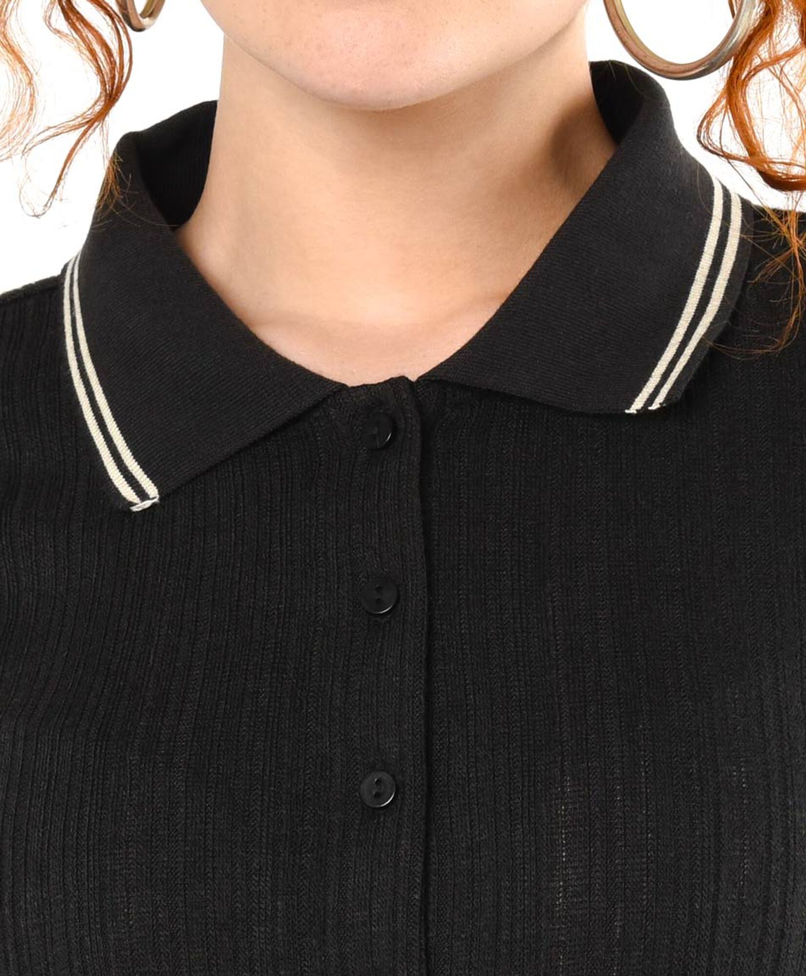 Polera mujer botones y cuello Polera mujer botones y cuello