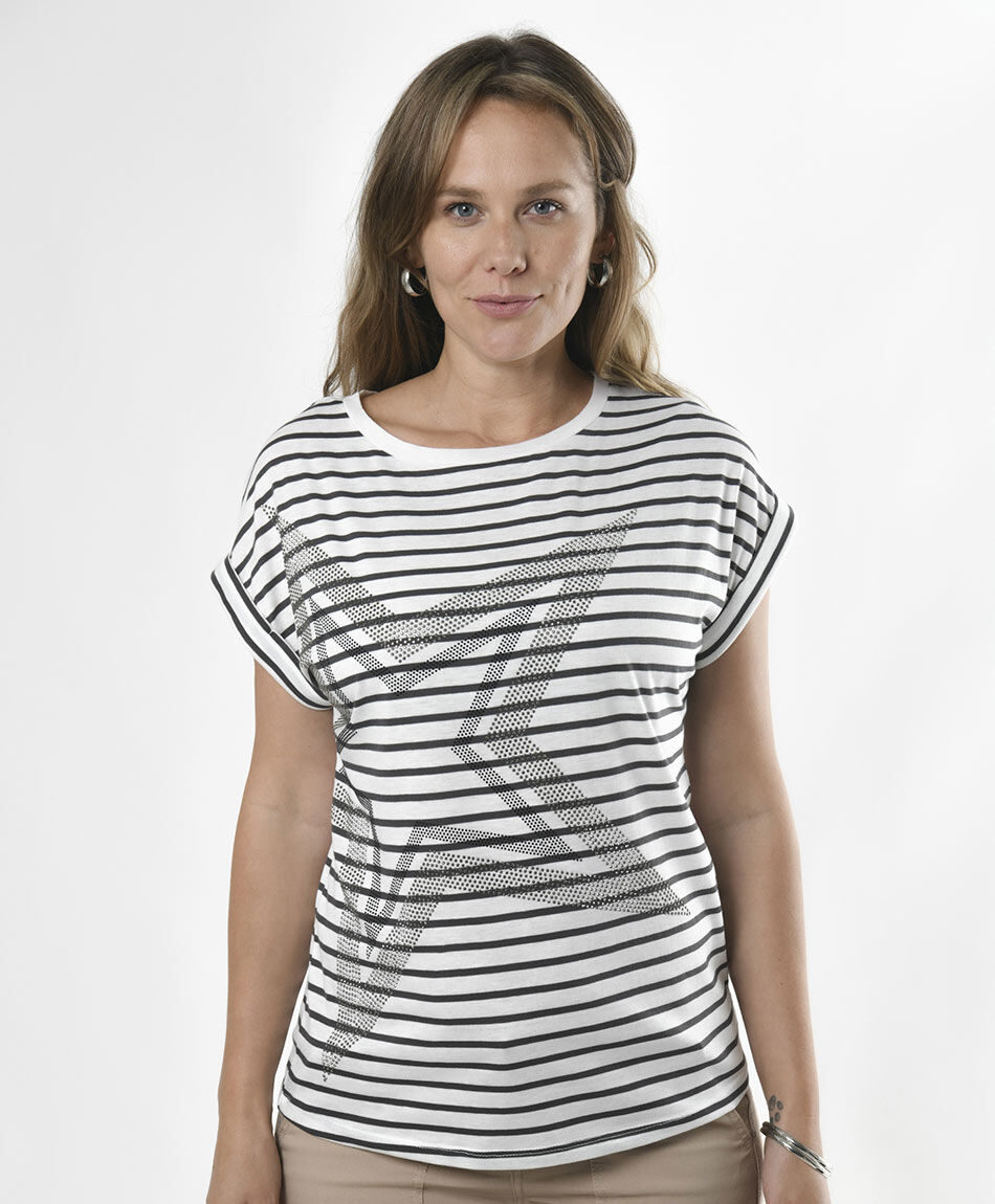 Polera mujer estrella y l&iacute;neas