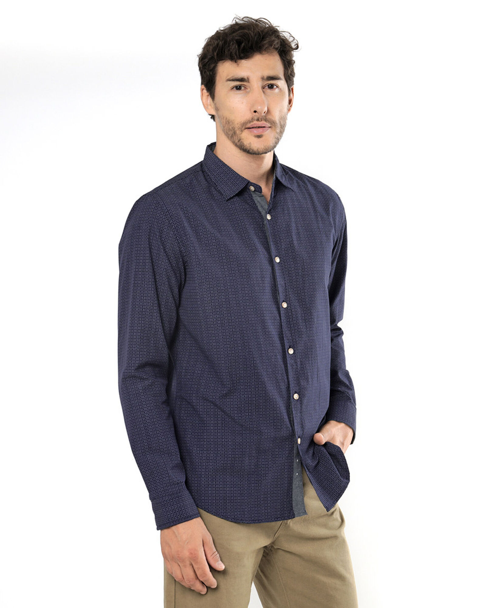 Camisa hombre mini cuadros Camisa hombre mini cuadros