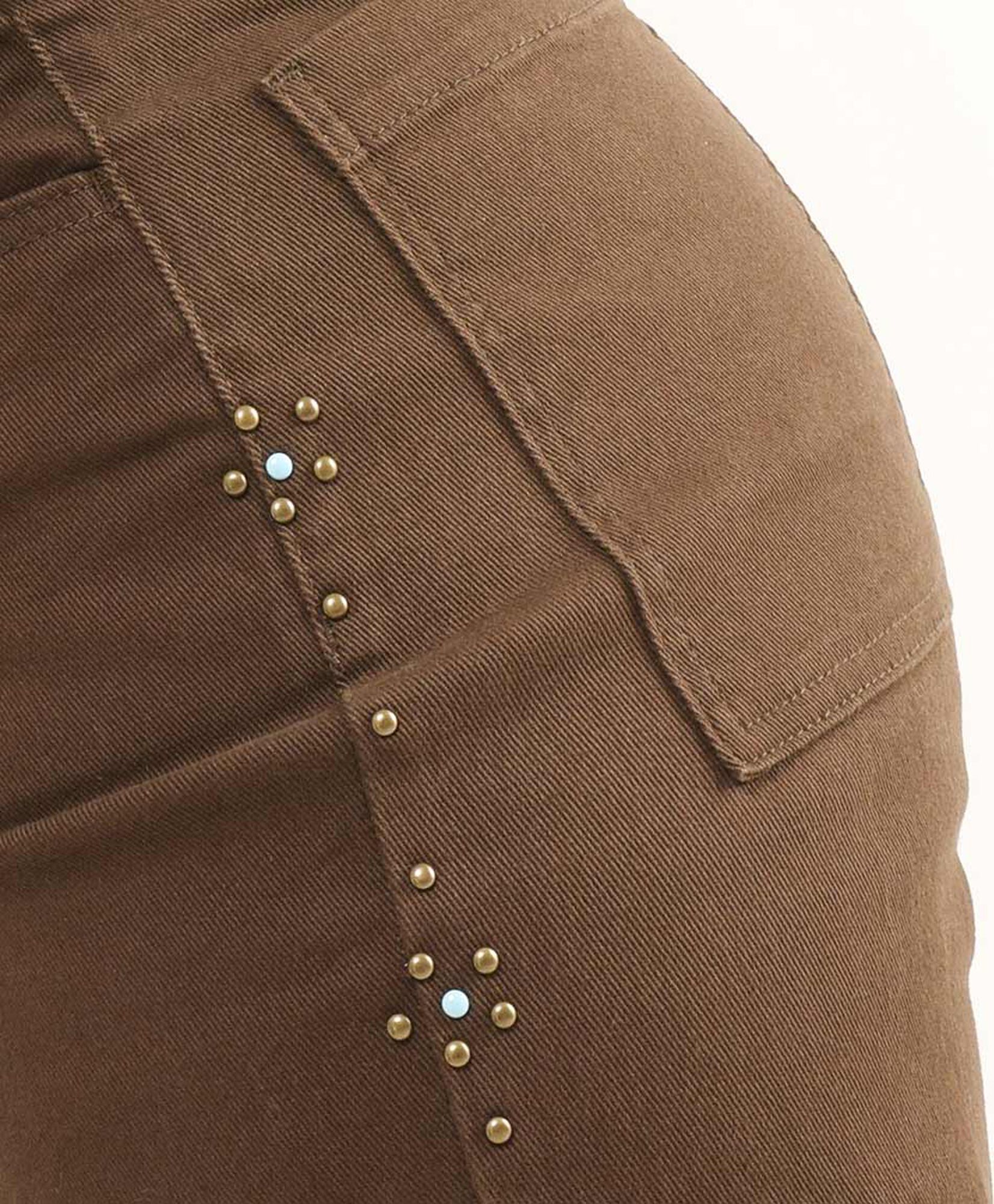 Jeans mujer café tachas wide Jeans mujer café tachas wide