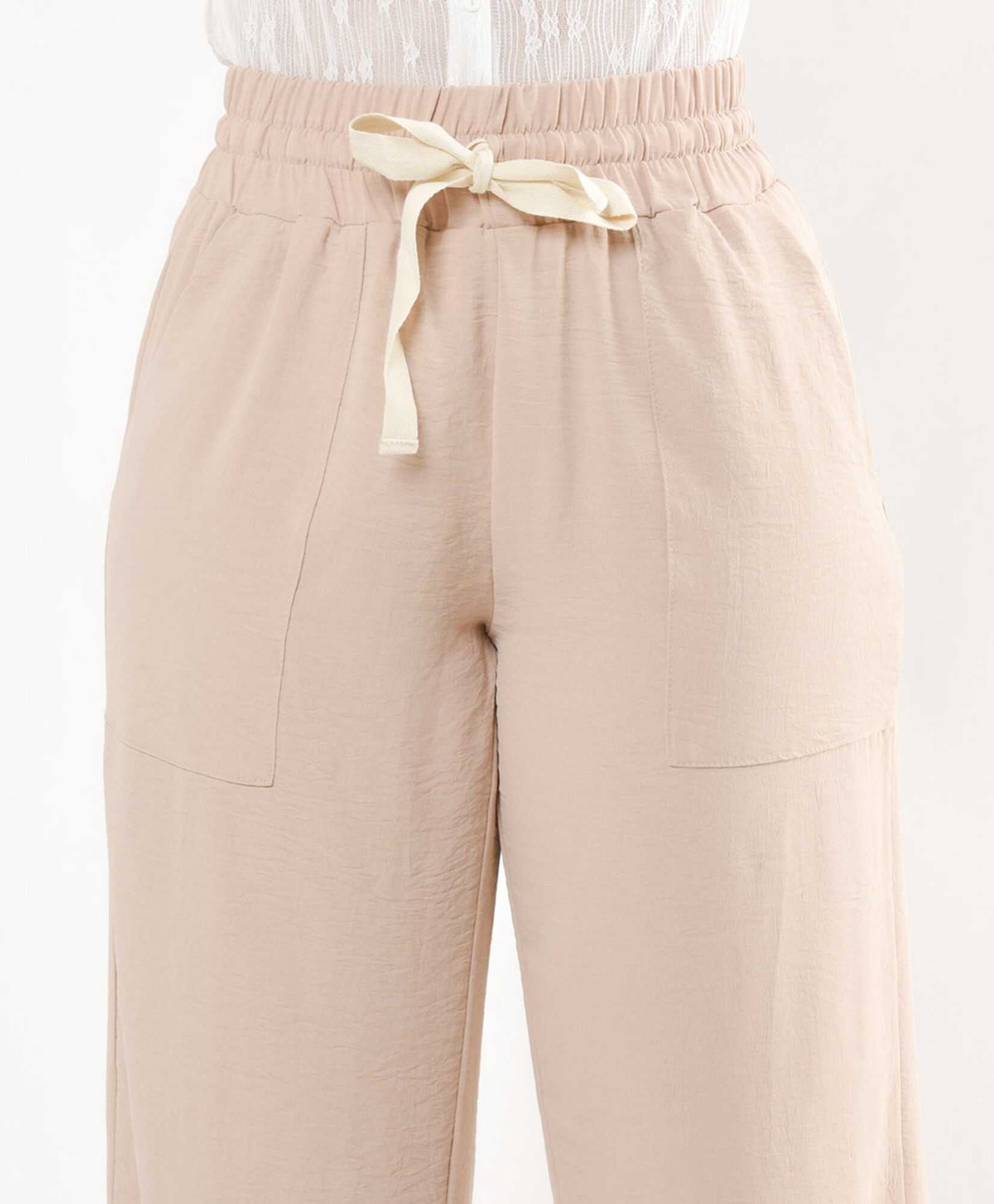 Pantalón mujer pretina ancha cordón Pantalón mujer pretina ancha cordón