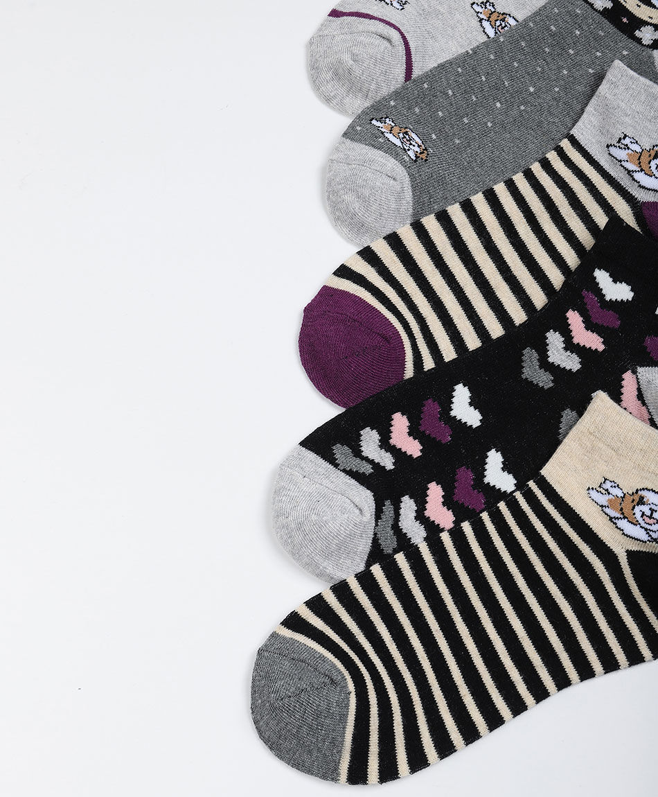 Pack 5calcetines mujer mix dise&ntilde;os