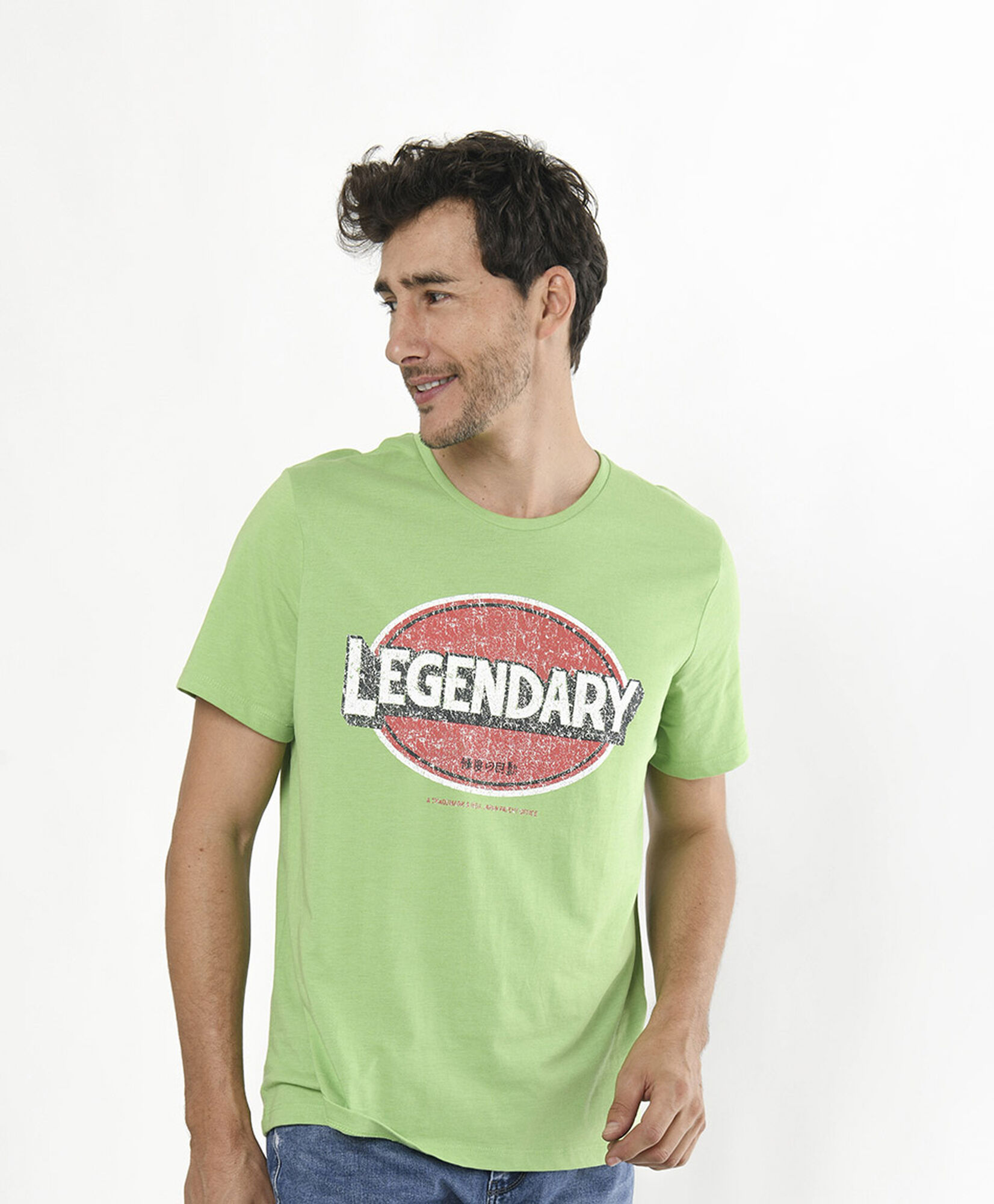 Polera hombre estampado desgastado Polera hombre estampado desgastado