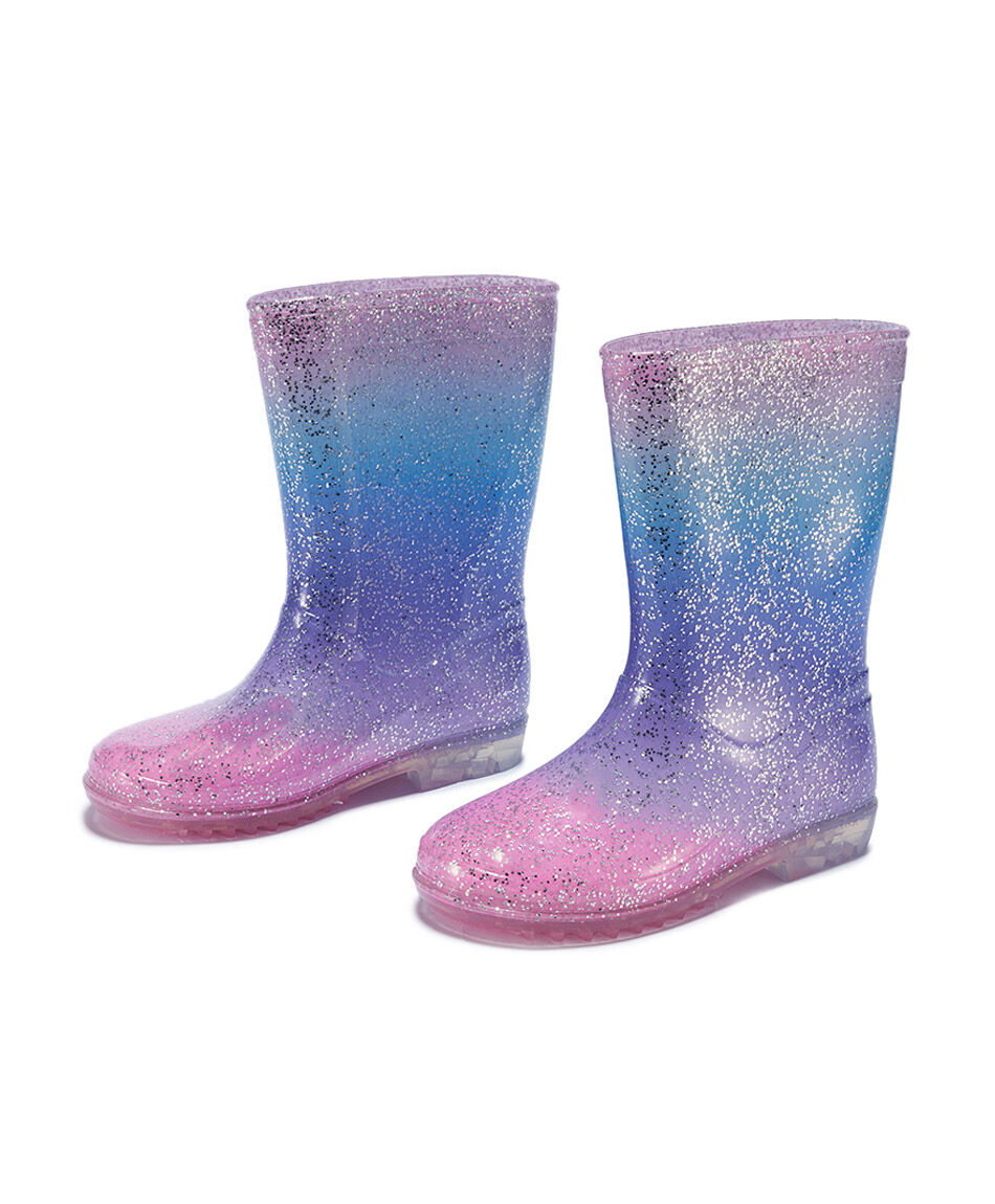 Bota ni&ntilde;a agua estampada glitter
