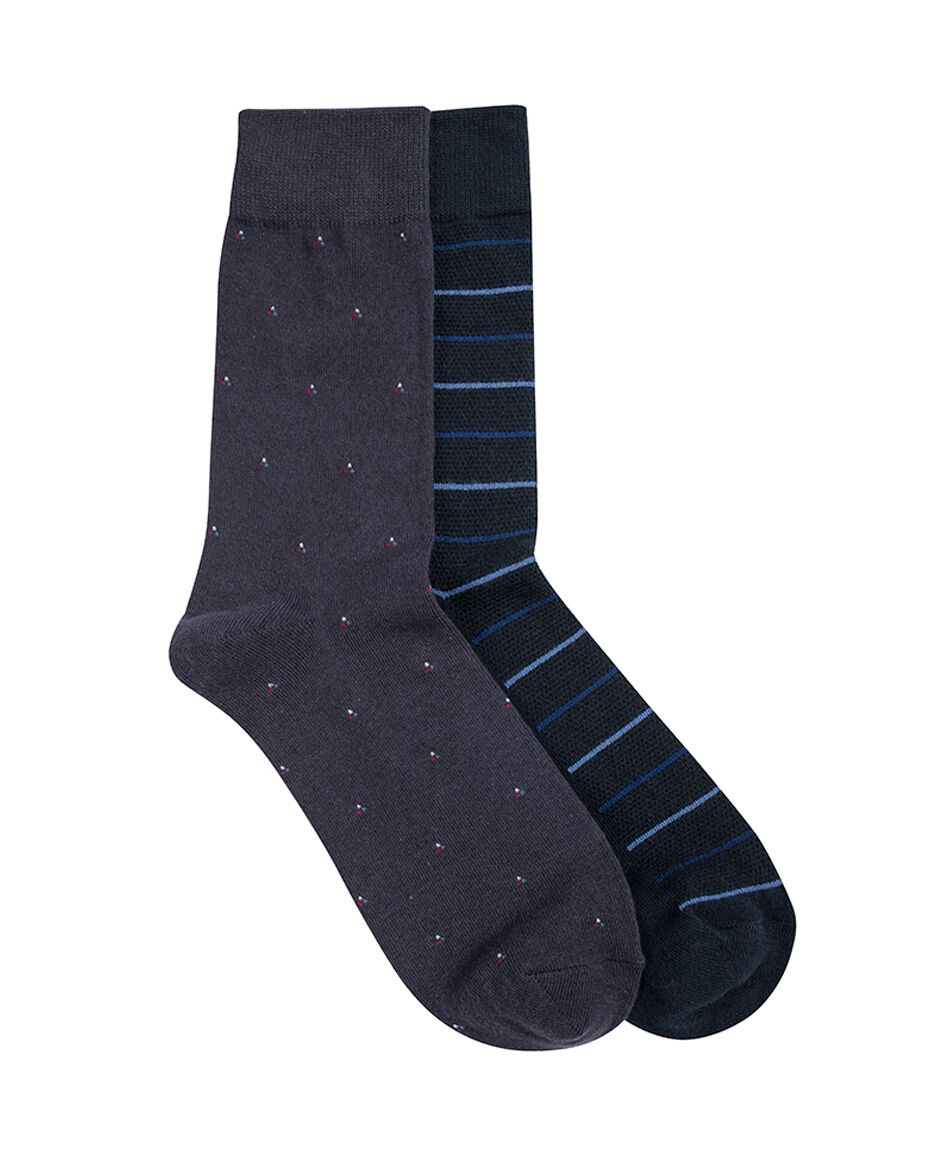 Pack 2 calcetines hombre lineas azul