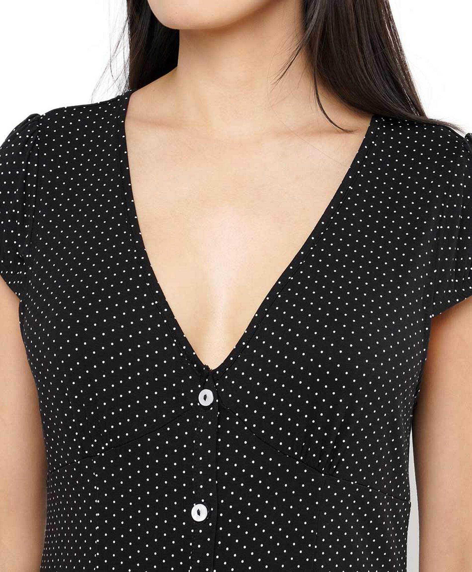 Vestido mujer puntos botones Vestido mujer puntos botones