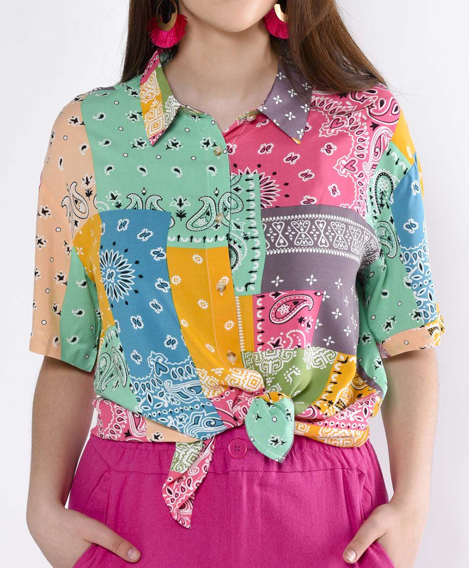 Blusa oversize manga corta