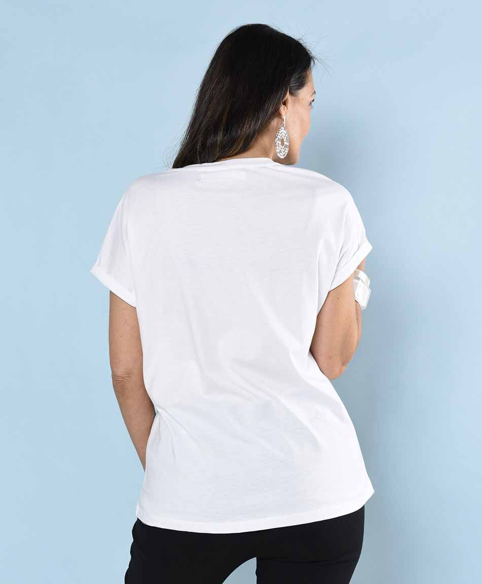 Polera oversize manga mini cuello redondo