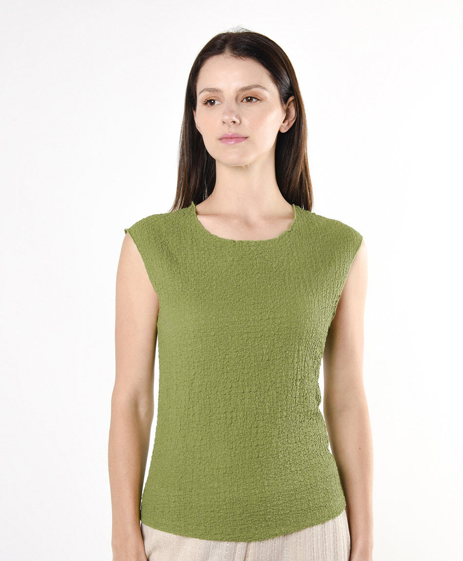 Polera mujer jacquard verde