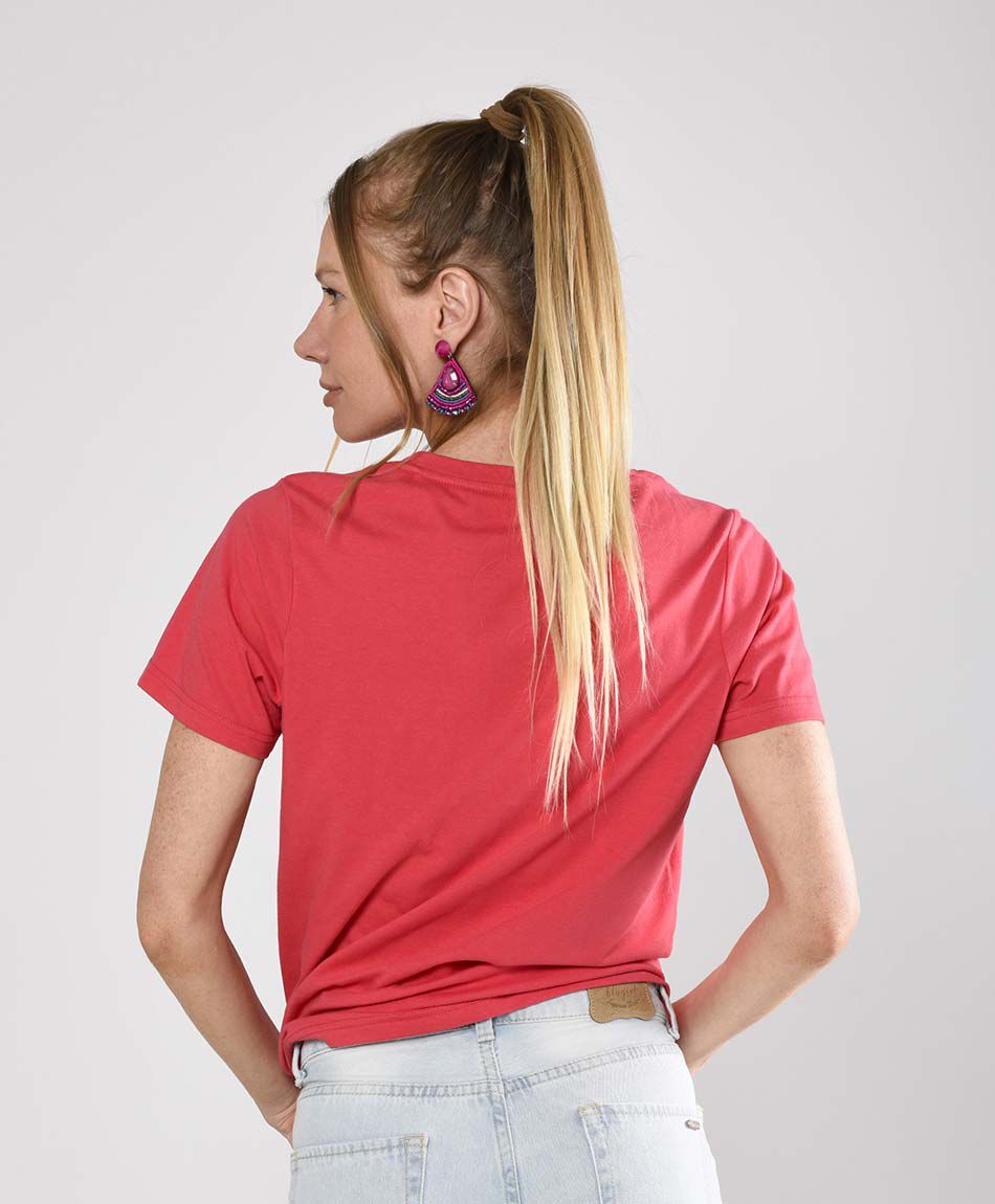 Polera mujer estampada manga corta