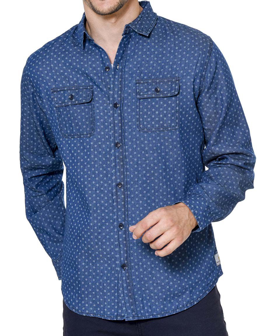 Camisa mezclilla estampada