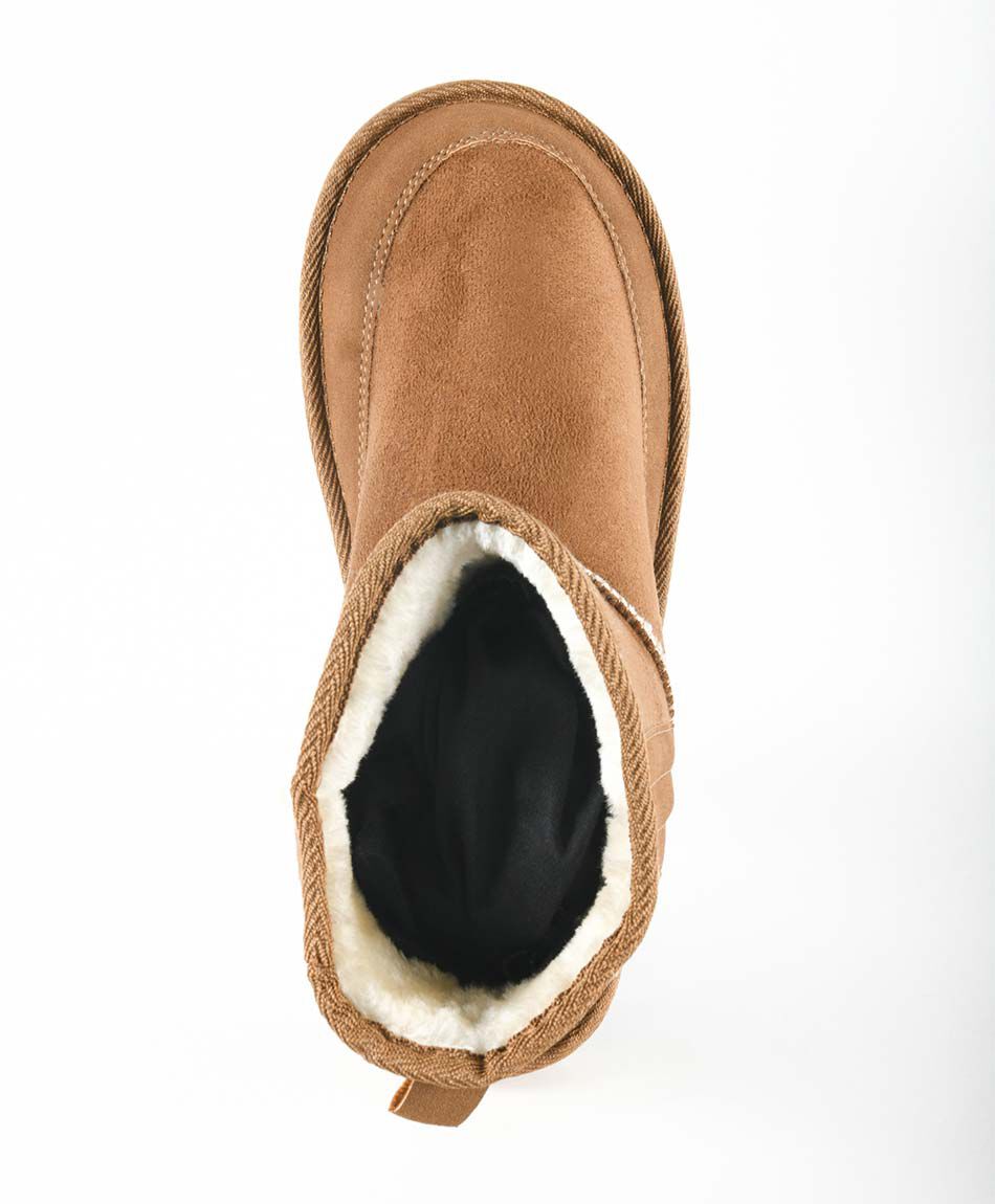 Bota mujer gamuza costuras