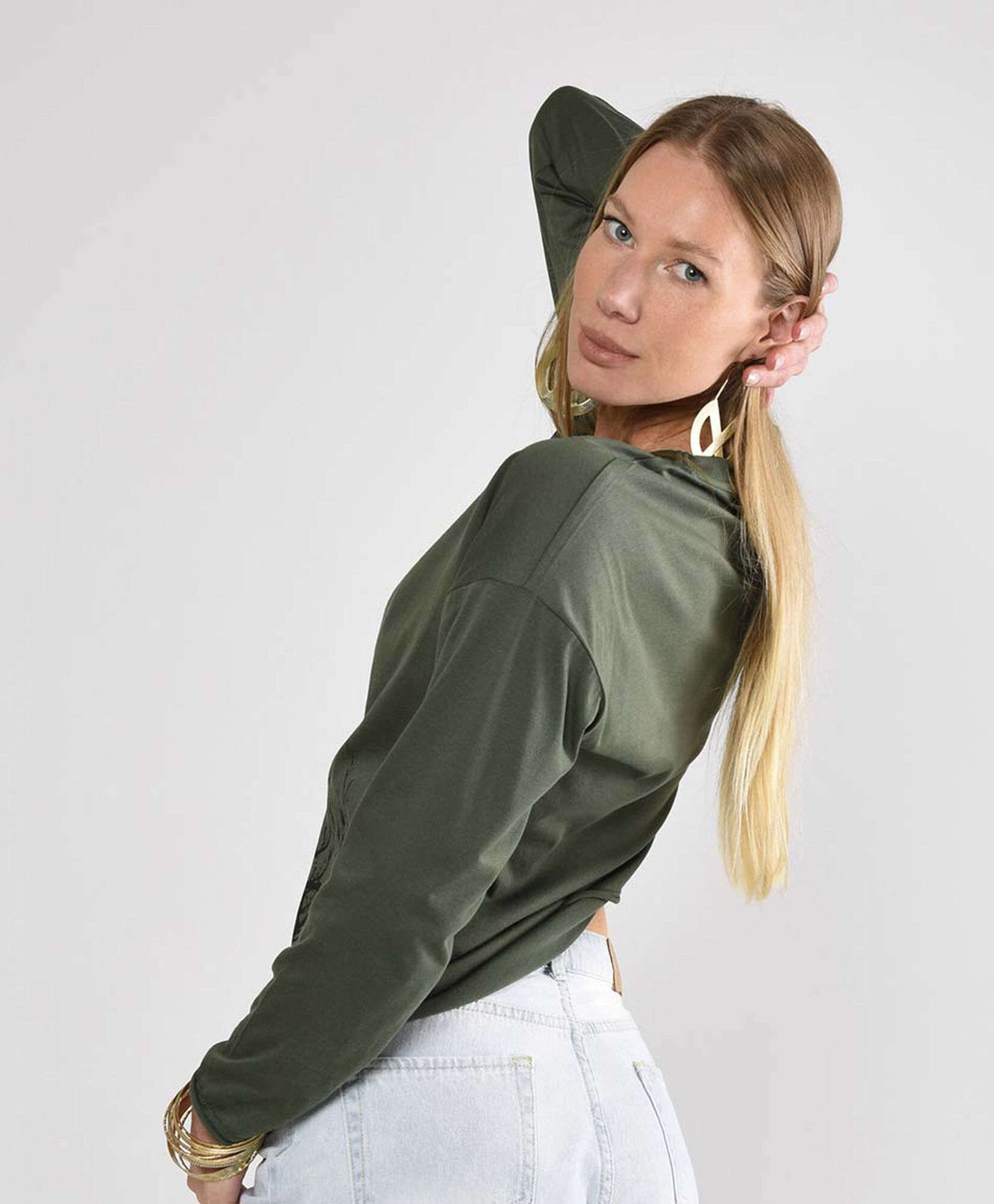 Polera mujer estampada manga larga Polera mujer estampada manga larga