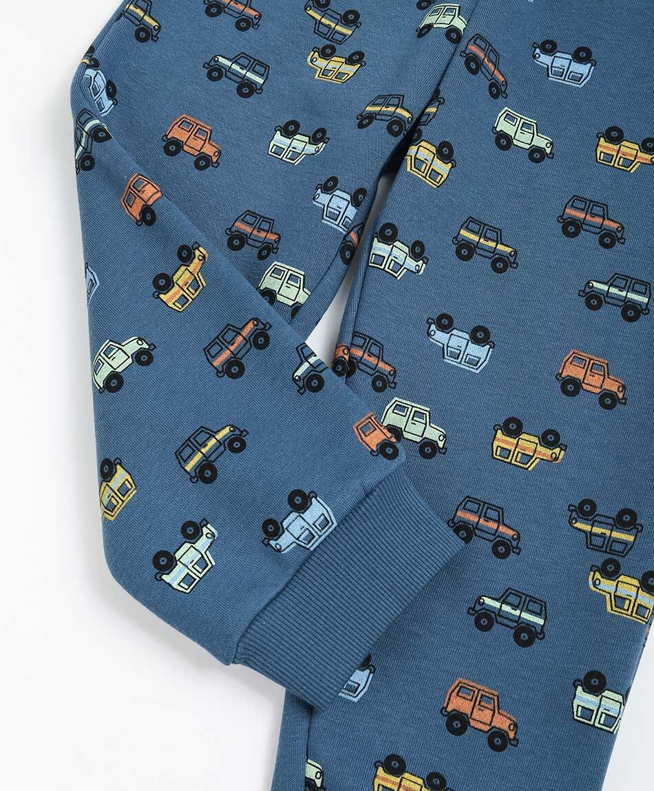 Pantal&oacute;n beb&eacute; estampado autitos blue