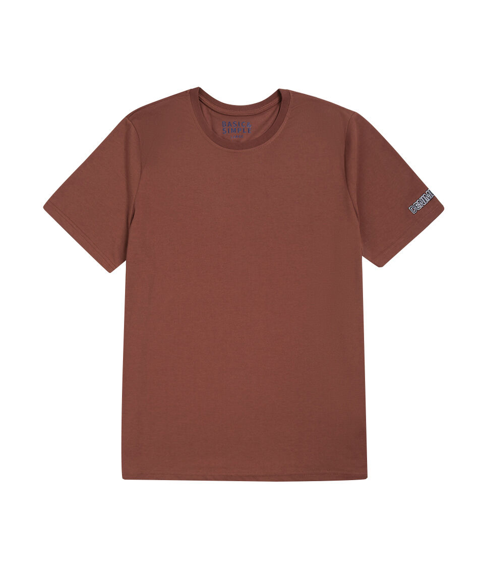 Polera hombre b&aacute;sica bordado manga