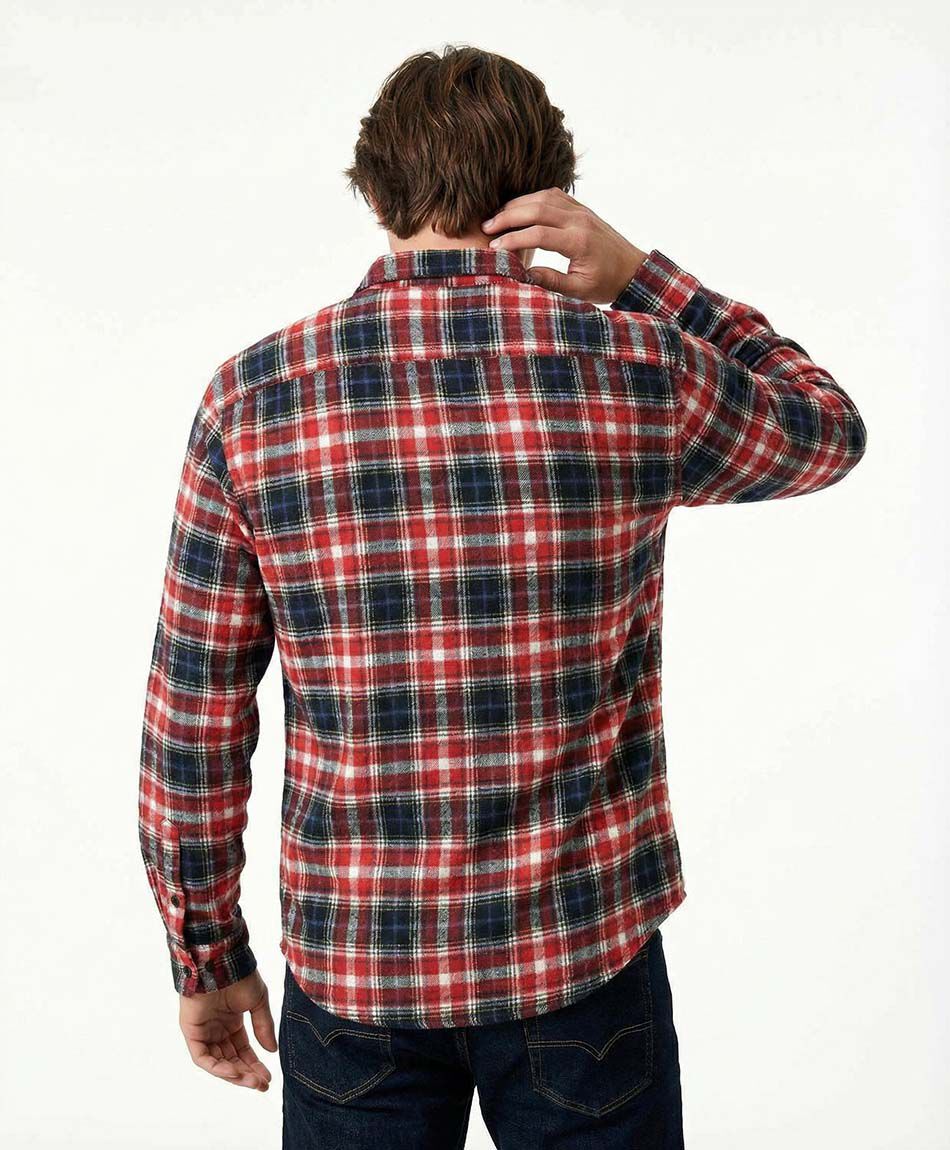 Camisa hombre roja franela