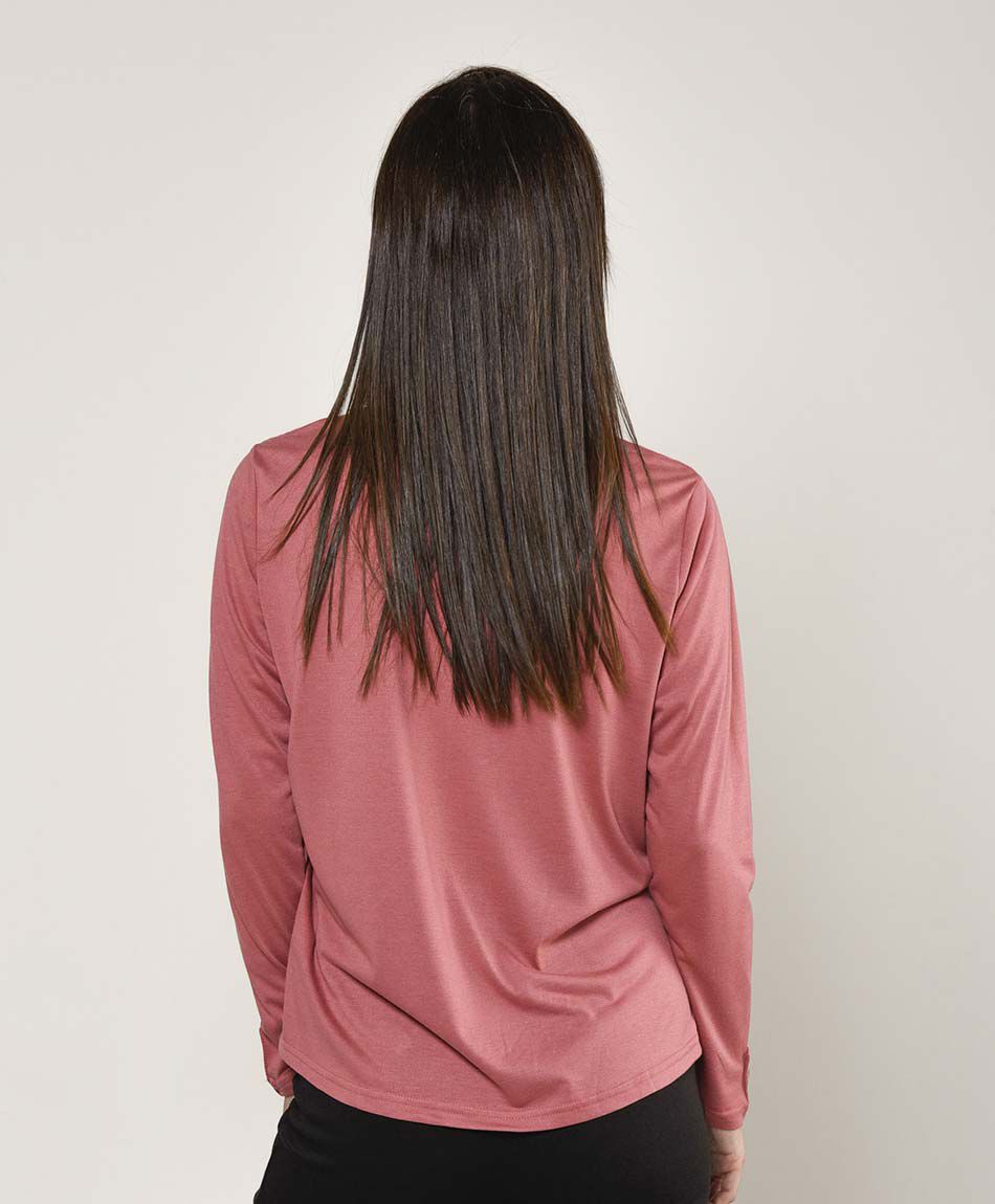 Polera mujer encaje en hombros