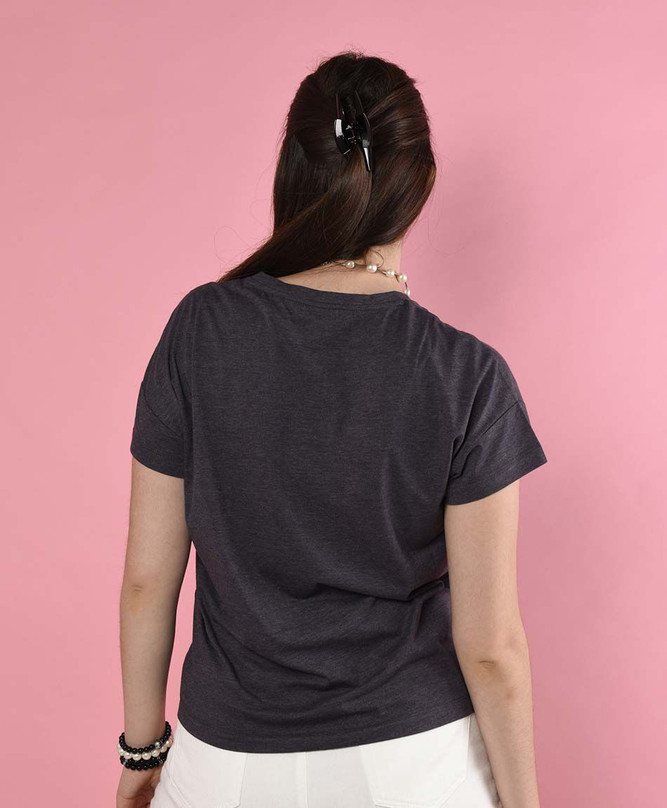 Polera manga corta cuello redondo