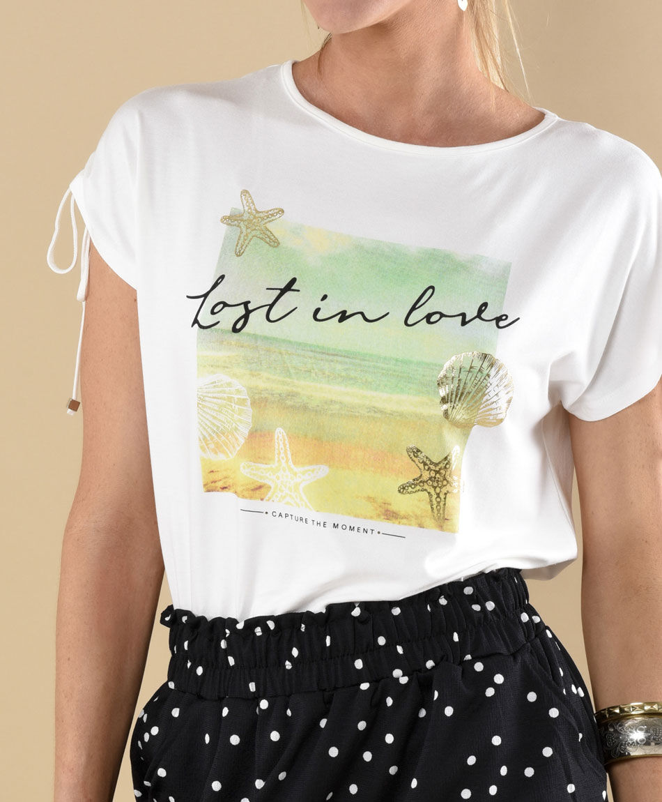 Polera manga corta cuello redondo