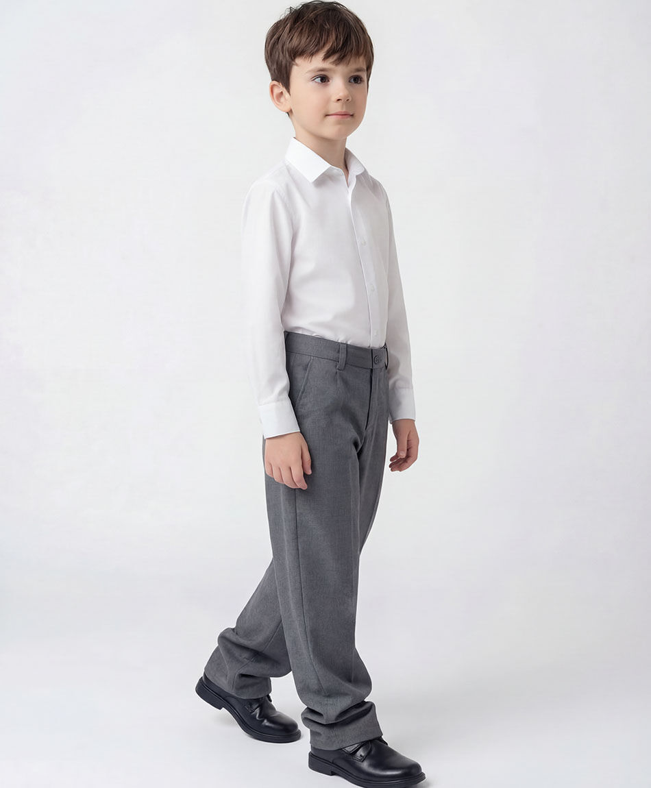 Pantal&oacute;n escolar gris con parche rodillas