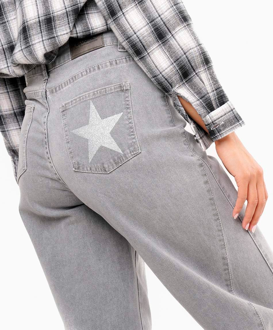 Jeans mujer estampado estrella