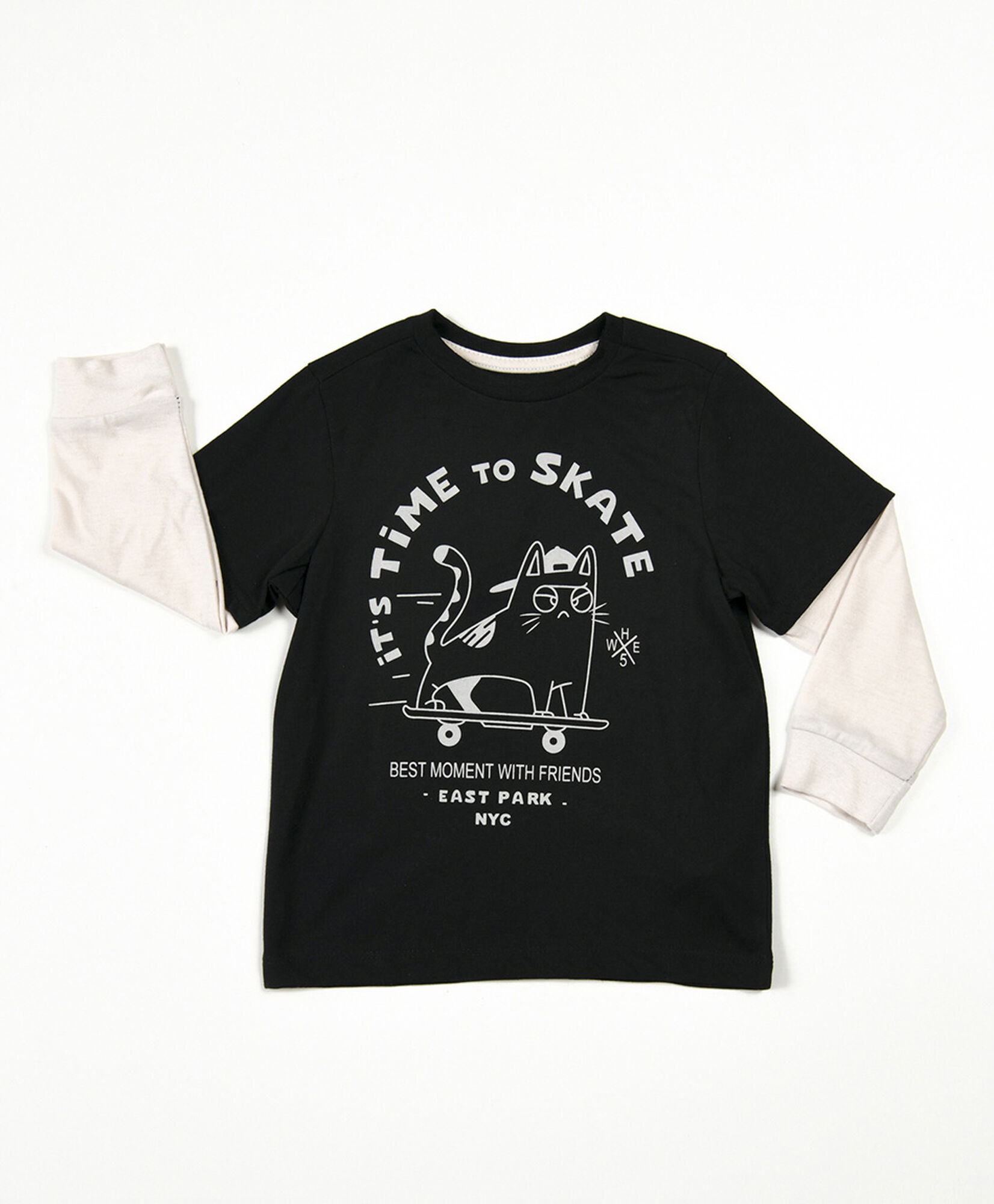 Polera bebé gato en skate Polera bebé gato en skate