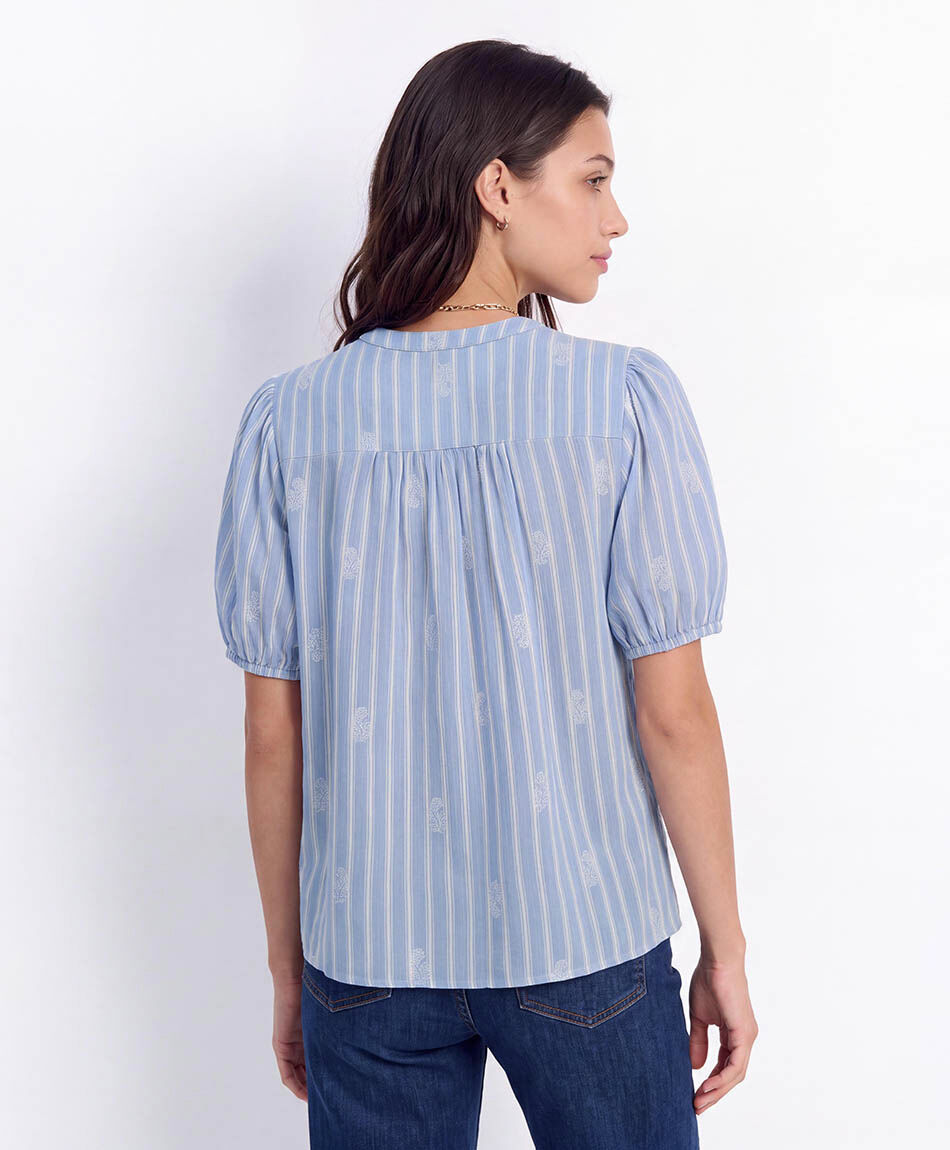 Blusa mujer rayas florcitas
