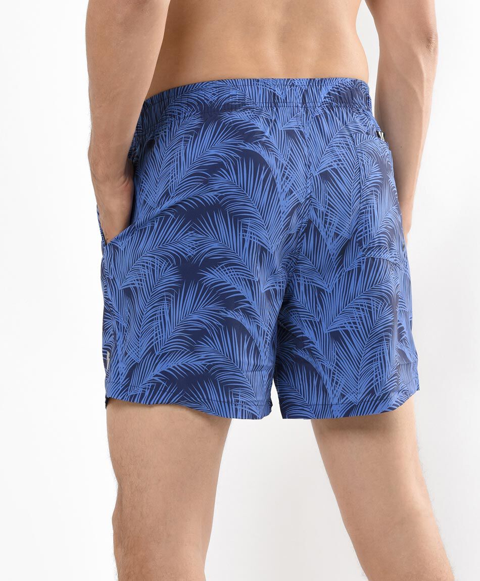 Traje de ba&ntilde;o hombre hojas azul