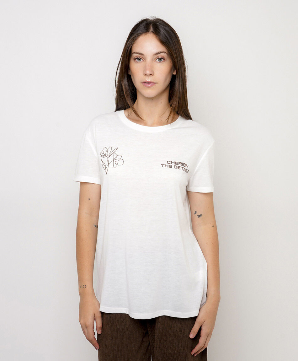 Polera mujer estamapado florero