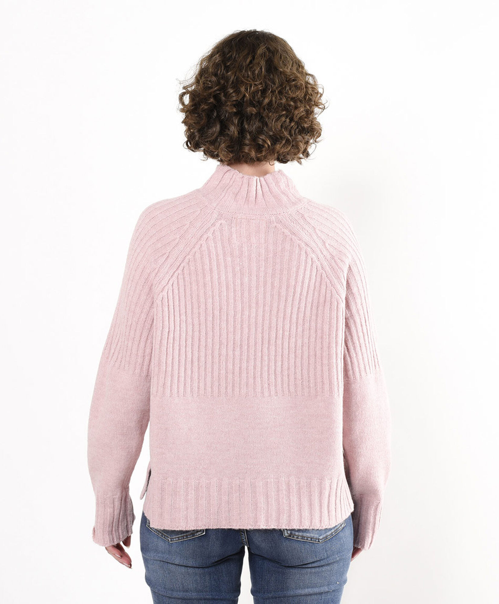 Sweater mujer canalé rosado Sweater mujer canalé rosado