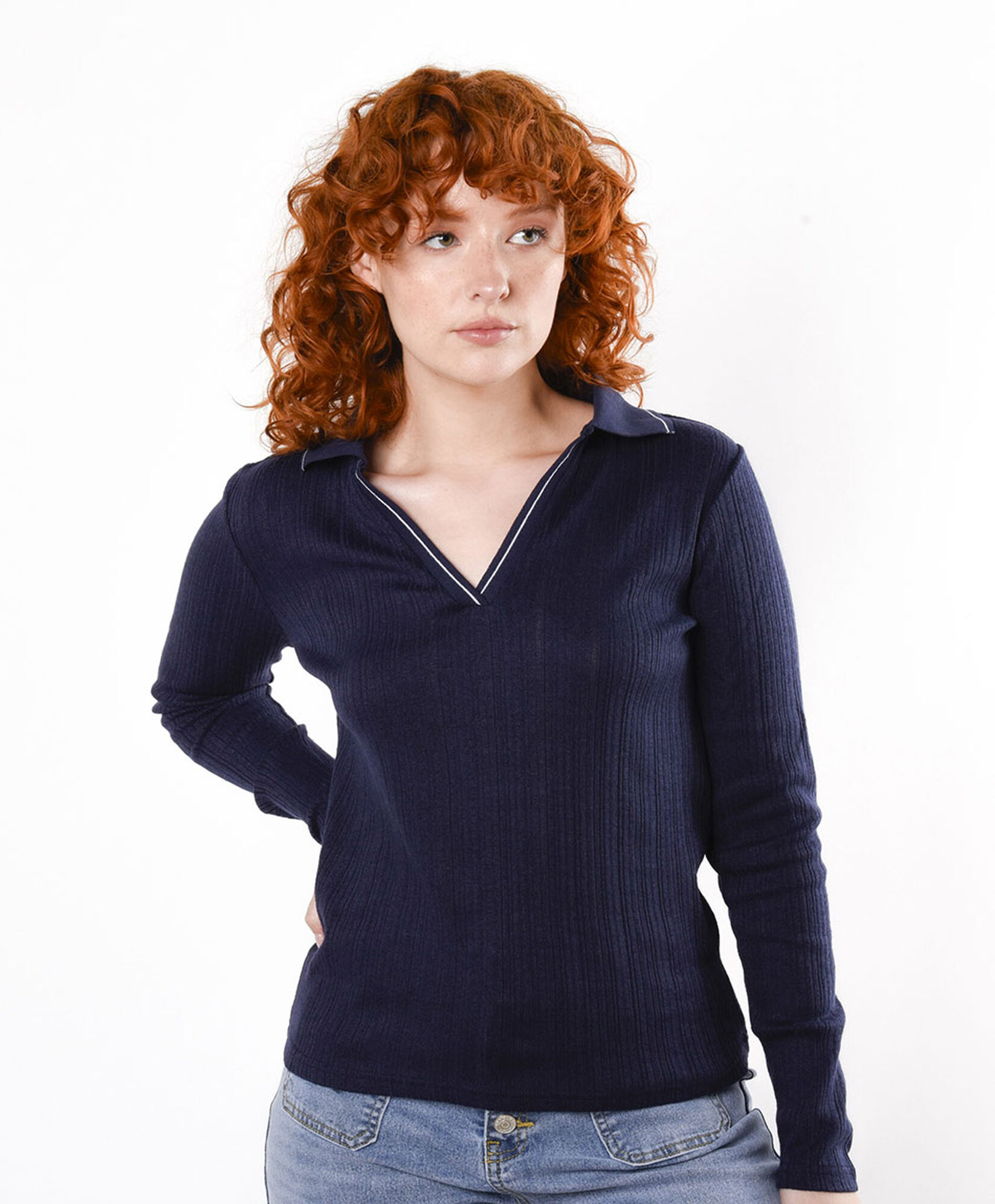 Polera mujer cuello piqué Polera mujer cuello piqué