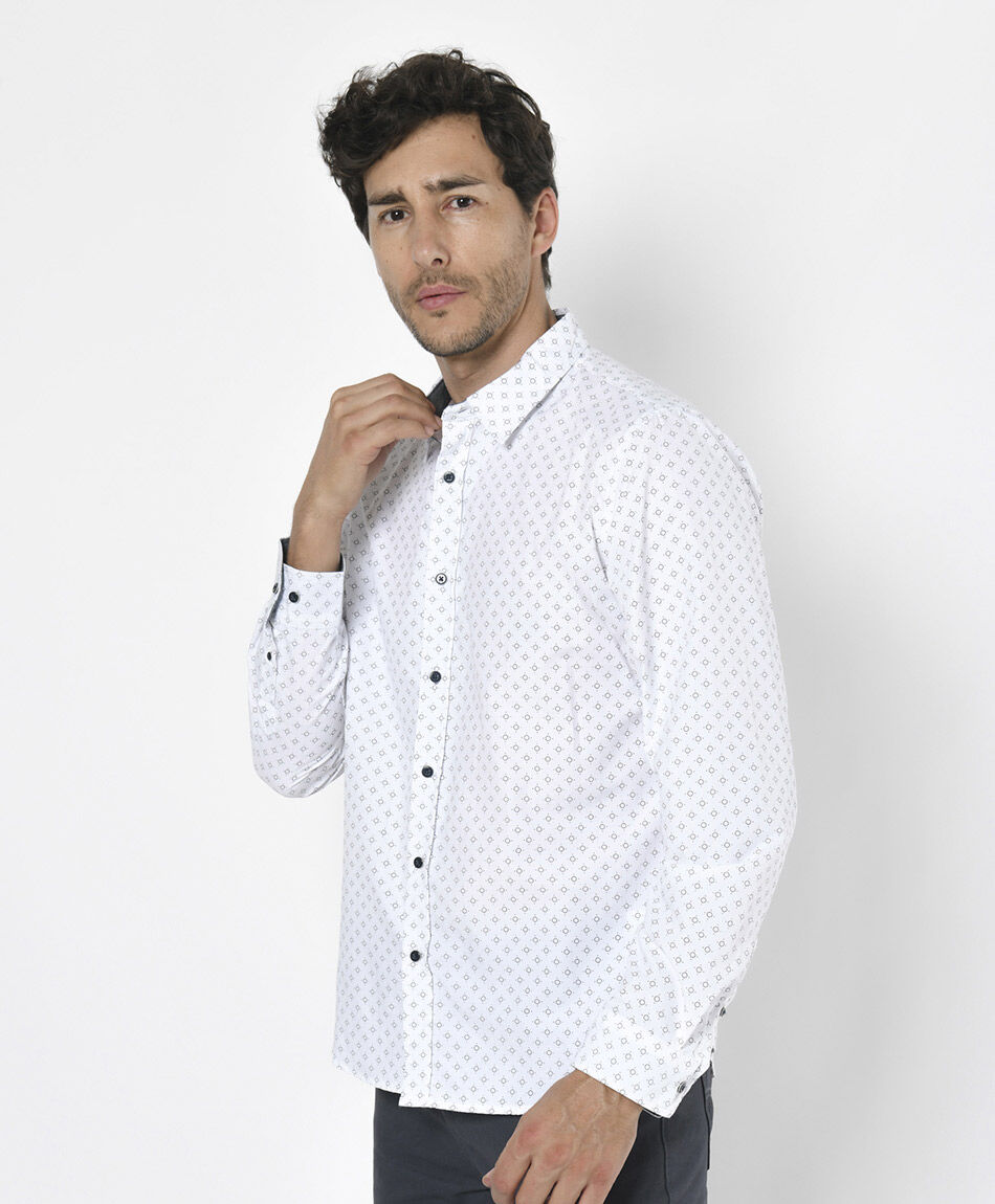 Camisa hombre mini c&iacute;rculos