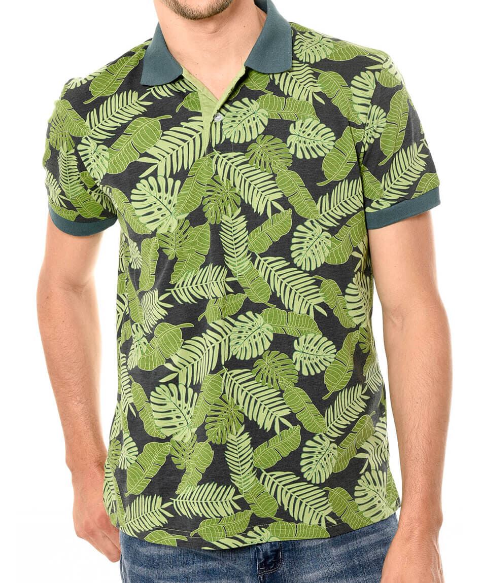 Polera cuello flores